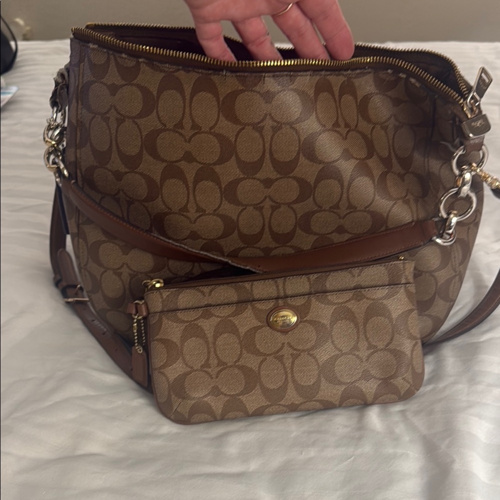 Coach Brown Signature Shoulder Bag
